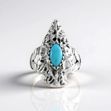 Turquoise Silver Ring (Desert Chic)