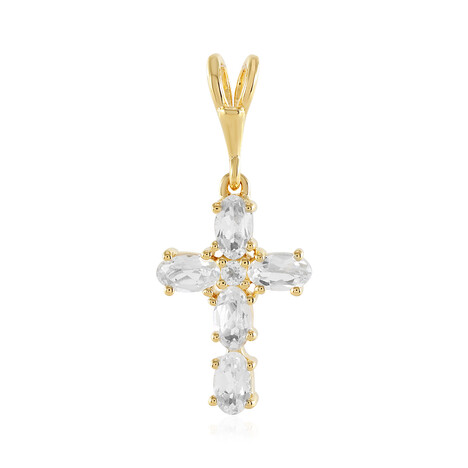 Weißer Topas-Silberanhänger