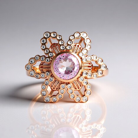 Anello in argento con Kunzite (SAELOCANA)