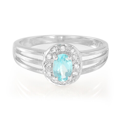 Anillo en plata con Apatita azul