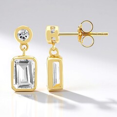 Orecchini in argento con Topazio Bianco