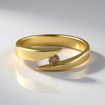 Anello in oro con Diamante Champagne I3 (de Melo Gold)