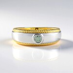 Anello in argento con Diamante Blu Cielo I2