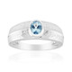 Bague en argent et Aigue-marine du Mozambique (Pallanova)