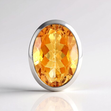 Ciondolo in argento con Quarzo Arancione (MONOSONO COLLECTION)
