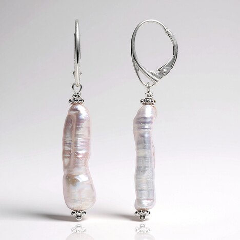 Orecchini in argento con Perla d'Acqua Dolce Bianca