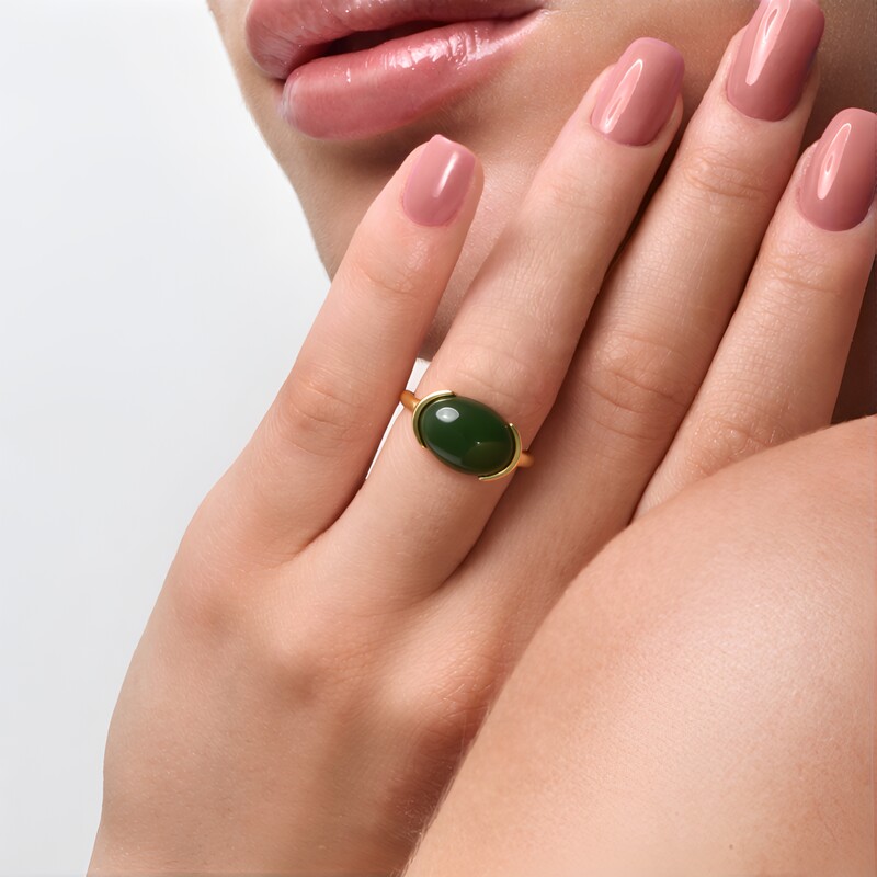 Bague en argent et Jade du Canada