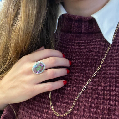 Anillo en plata con Cuarzo místico
