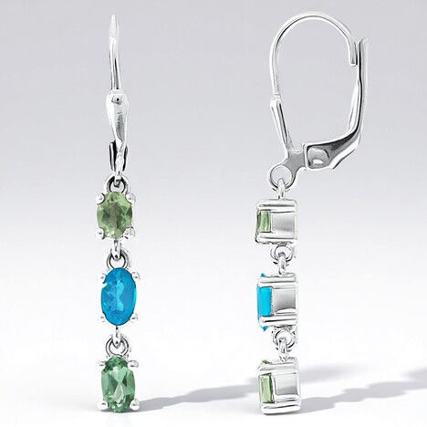 Orecchini in argento con Apatite Verde