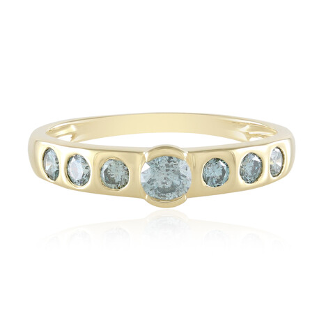 Bague en or et Diamant bleu ciel I2