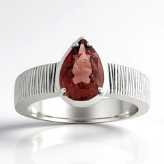 Anello in argento con Apatite Rossa