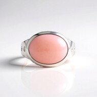 Bague en argent et Opale rose (de Melo)