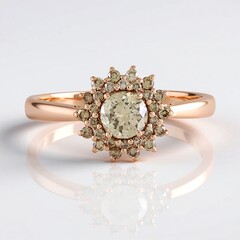Anello in oro con Diamante Cioccolato I2