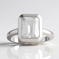 Anello in argento con Topazio Bianco