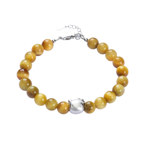 Bracciale in argento con Occhio di Tigre Dorato