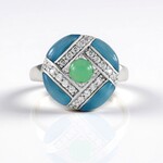 Anello in argento con Calcedonio Blu (KM by Juwelo)