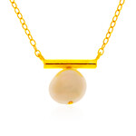 Weiße Süßwasserzuchtperlen-Silbercollier (Joias do Paraíso)