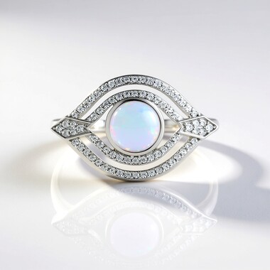 Bague en argent et Opale Welo AAA (de Melo Essence)