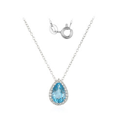 Swiss Blue Topaz Silver Necklace