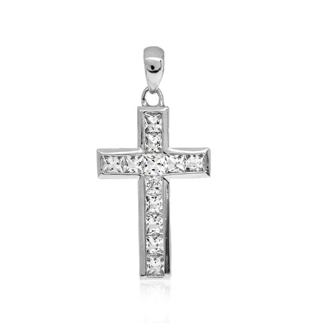 Weißer Topas-Silberanhänger