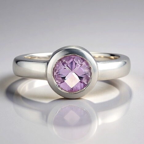 Anello in argento con Ametista Rose de France (MONOSONO COLLECTION)