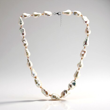 Collana in argento con Perla d'Acqua Dolce Bianca (TPC)