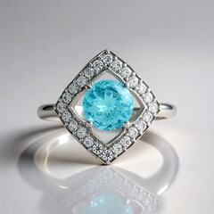 Anello in argento con Apatite Blu
