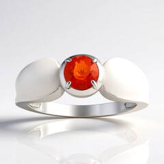 Anello in argento con Opale di Fuoco Messicano AAA