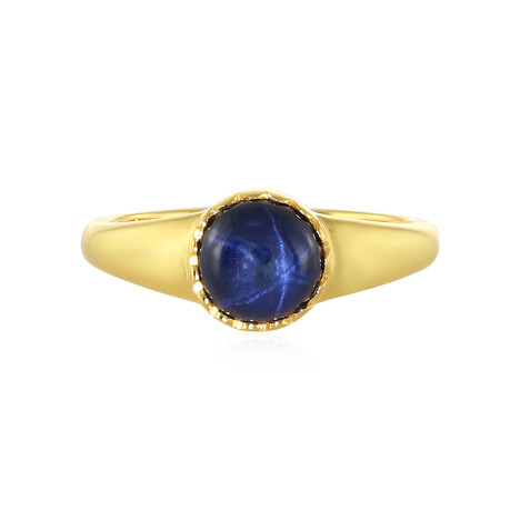 Anillo en plata con Zafiro estrella azul