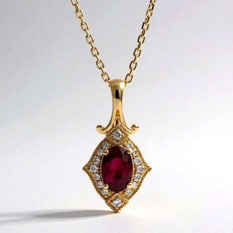 Collana in oro con Rubino Mozambico AAA (CIRARI)