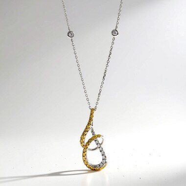 14K SI2 Orange Diamond Gold Necklace (CIRARI)