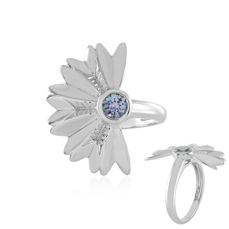 Nicht erhitzter Tansanit-Silberring (SAELOCANA)