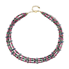 Collar en plata con Perla freshwater negra (Riya)