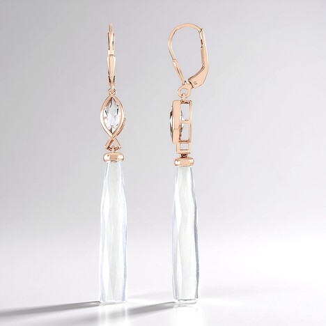 Boucles d'oreilles en argent et Topaze blanche (KM by Juwelo)