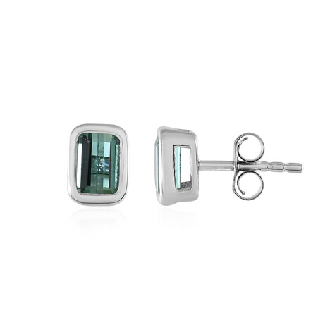 Boucles d'oreilles en argent et Tourmaline verte de Benedito (Adela Silber)