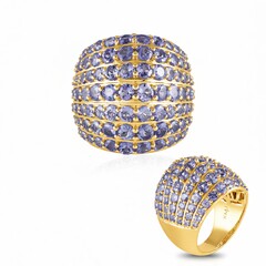 Gouden ring met tanzanieten