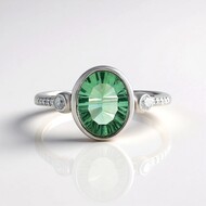 Green Fluorite Silver Ring