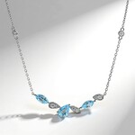 Collana in oro con Acquamarina Brasiliana AAA