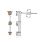 I2 Champagner-Brillant-Silberohrringe