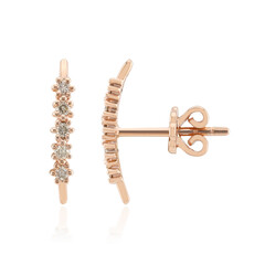 Gouden oorbellen met SI1 Argyle Rose De France Diamanten