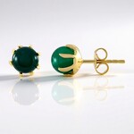 Zilveren oorbellen met Groene onyxen (de Melo Essence)