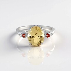 Anello in argento con Berillo Giallo