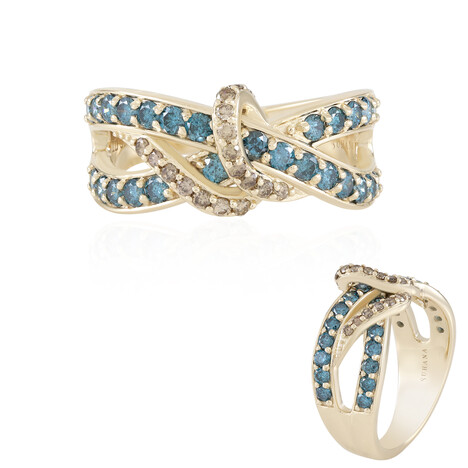 Gouden ring met I2 Blauwe Diamanten (SUHANA)