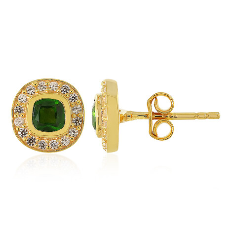 Russischer Diopsid-Silberohrringe