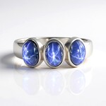 Anello in argento con Zaffiro Stellato Blu