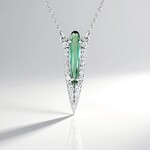 Collana in oro con Tormalina Verde Brasiliana (de Melo Gold)