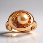 Anello in argento con Perla Ming color Pesca (TPC)