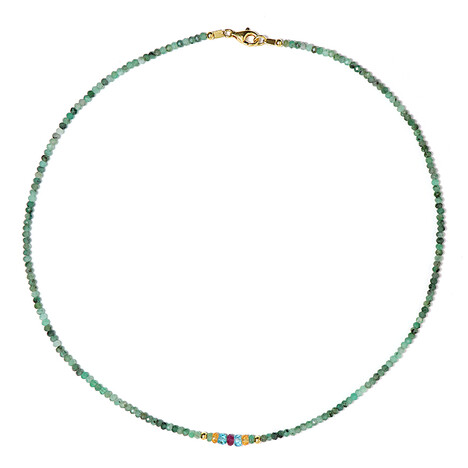 Zilveren halsketting met Socoto smaragden