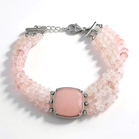 Bracciale in argento con Calcedonio Rosa