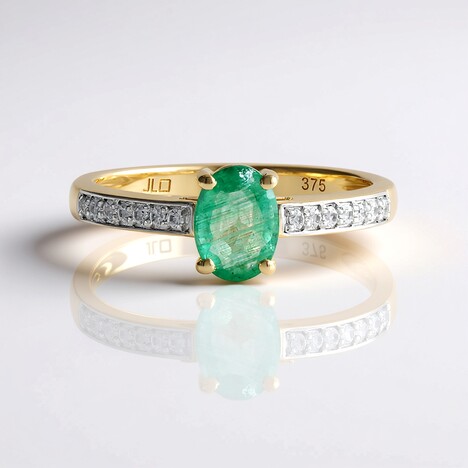 Anello in oro con Smeraldo Zambia